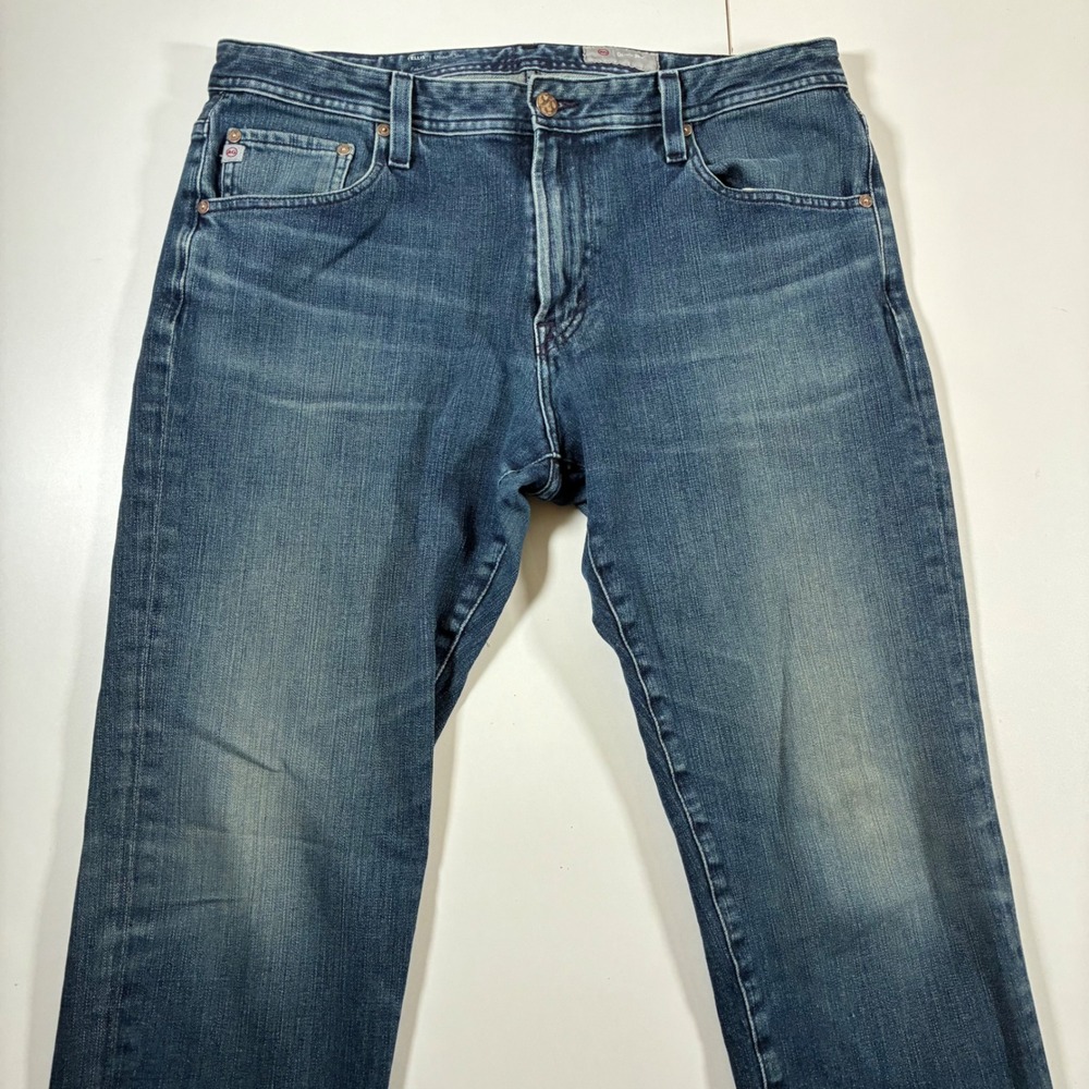 AG Adriano Goldschmied Tellis Jeans 36x33 Blue Faded Modern Slim Denim 360